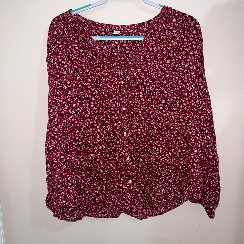 Old Navy Women's Button Up Floral Blouse Size Large